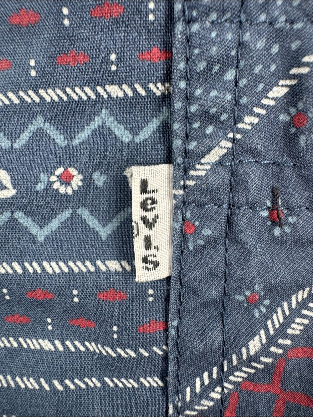 Levi's Western Navy Blue Striped Casual Button-Down Shirt - Picture 5 of 7